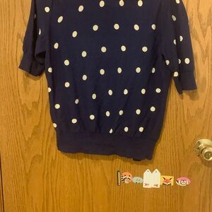 Navy Polka Dot Sweater